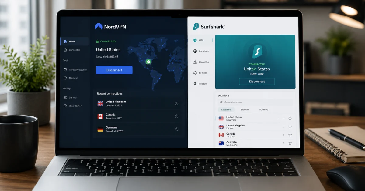 NordVPN vs Surfshark (2026): Which VPN Is Better for Privacy, Streaming, Speed, and Value?